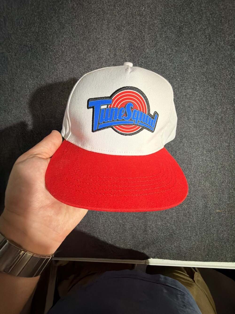 Space Jam Tune Squad Snapback Hat Red White Get Ready To Jam